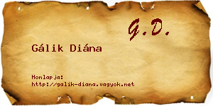 Gálik Diána névjegykártya